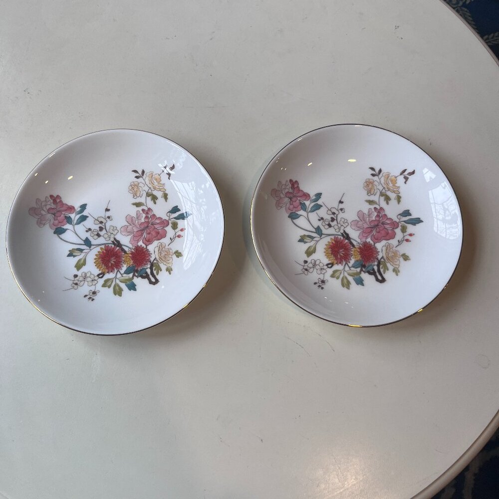 2 Royal Vale Small dish Floral print trinket or appetizer plate